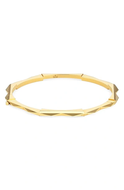 Shop Gucci Link To Love 18k Gold Bangle In 18k Yellow Gold