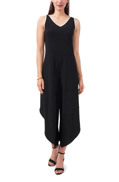 Shop Chaus Genie Sleeveless Crop Wide Leg Jumpsuit In Black