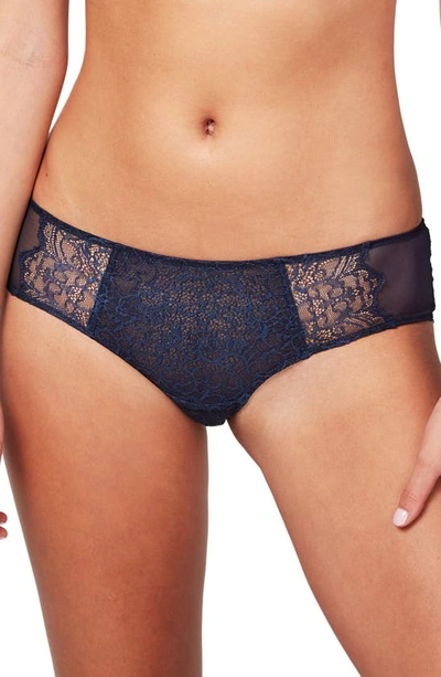 Shop Liberte Bowery Lace Hipster Panties In Midnight