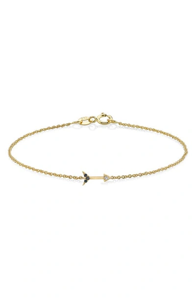 Shop Lizzie Mandler Fine Jewelry Diamond Arrow Pendant Bracelet In Yellow Gold