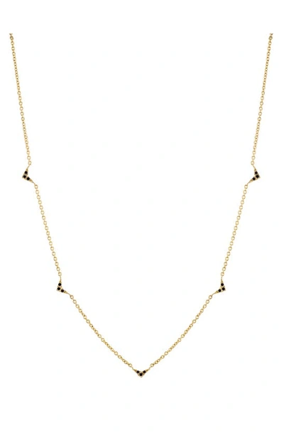 Shop Lizzie Mandler Fine Jewelry Black Diamond V-station Necklace In Yellow Gold/ Black Diamond