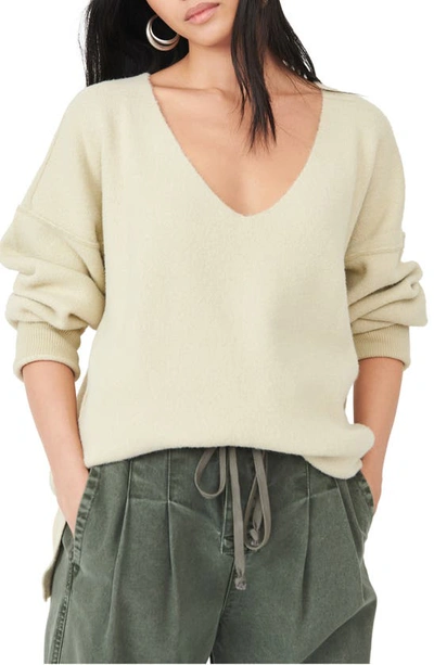 Shop Free People Sweater Weather V-neck Sweater In Marzipan Combo