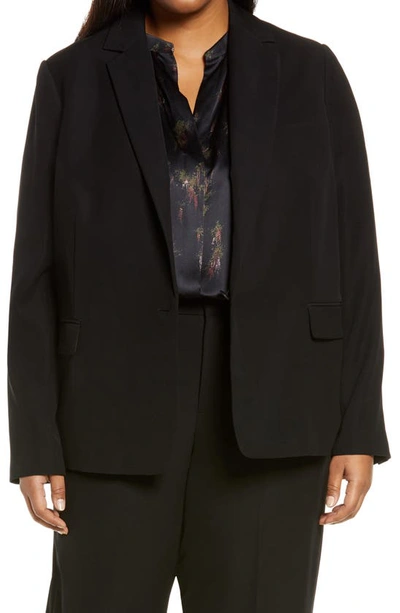 Vince Leather Blazer In Black
