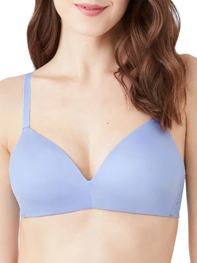 Shop B.tempt'd By Wacoal Future Foundations Wire-free Lace T-shirt Bra In Brunnera Blue