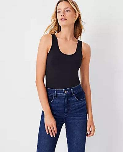 Shop Ann Taylor Modern Seamless Tank Top In Black