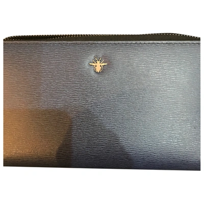 Pre-owned Dior Leather Small Bag In Navy