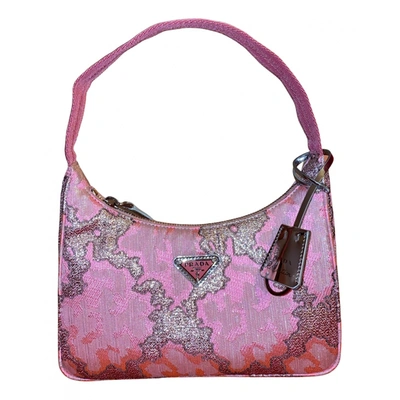 Pre-owned Prada Re-edition 2000 Cloth Handbag In Pink