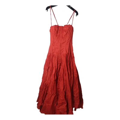 Pre-owned Y's Silk Mid-length Dress In Red