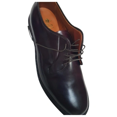 Pre-owned Alden Shoe Company Leather Lace Ups In Burgundy