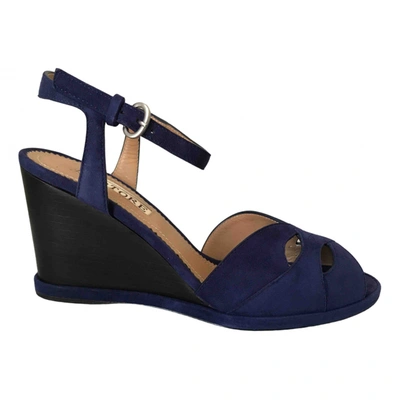 Pre-owned Sartore Leather Sandals In Blue