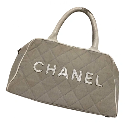 Bowling bag cloth bowling bag Chanel Grey in Cloth - 33998706