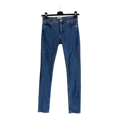 Pre-owned Ganni Slim Jeans In Blue