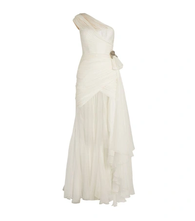 Shop Maria Lucia Hohan One-shoulder Uranya Gown In Ivory