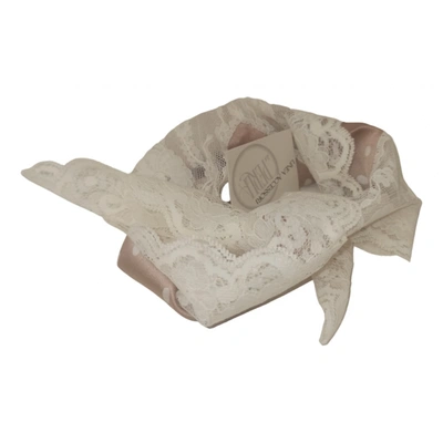 Pre-owned La Perla Silk Scarf In Ecru