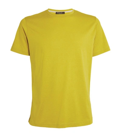 Shop Loro Piana Silk-cotton T-shirt In Yellow