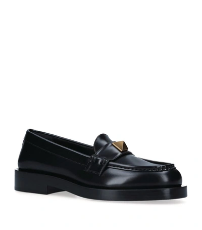 Shop Valentino Garavani Roman Stud Loafers 20 In Black