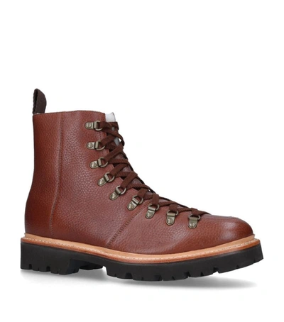 Shop Grenson Leather Brady Boots In Beige