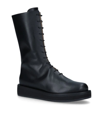 Shop Neous Leather Spika Boots 30 In Black