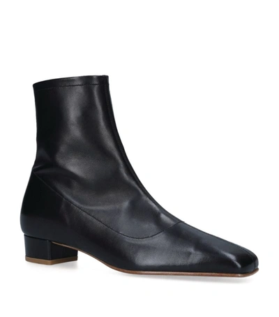 Shop By Far Leather Este Boots In Black