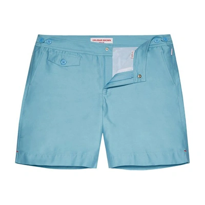 Shop Orlebar Brown Bulldog Tailored In Maya Blue