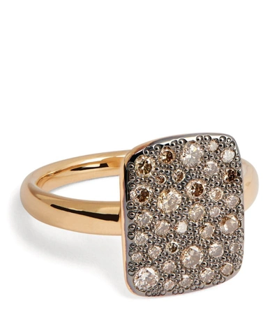 Shop Pomellato Rose Gold And Diamond Sabbia Ring