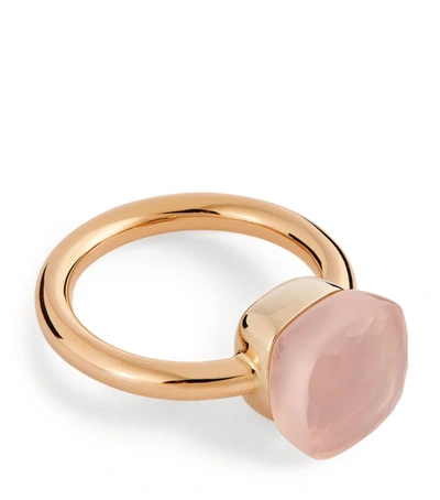 Shop Pomellato Mixed Gold And Pink Quartz Nudo Classic Ring