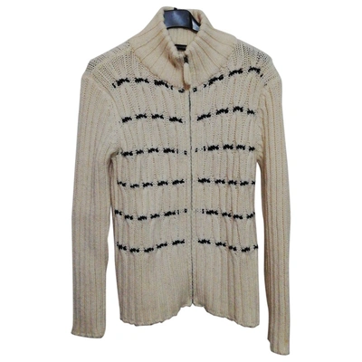 Pre-owned Marina Yachting Wool Cardigan In White