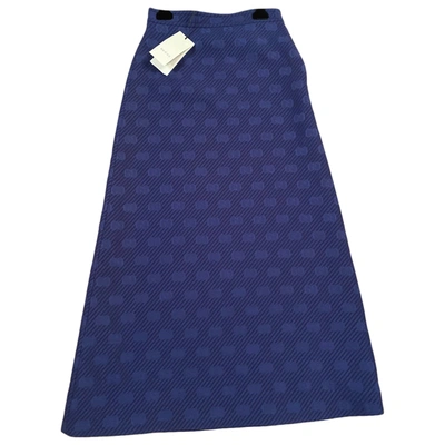 Pre-owned Gucci Wool Maxi Skirt In Navy