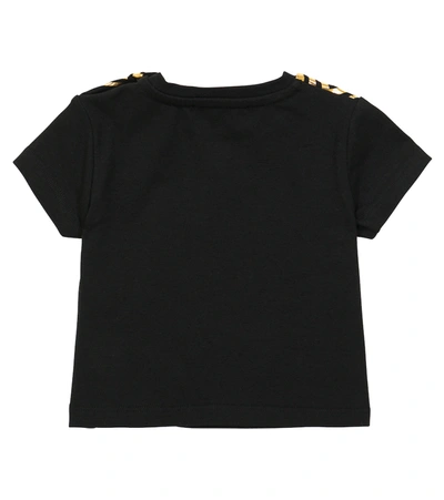 Shop Versace Baby Logo Stretch-cotton T-shirt In Black