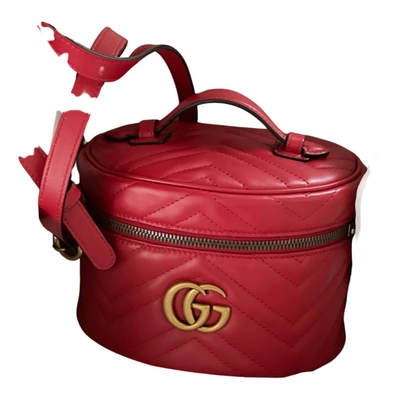 Marmont leather backpack Gucci Red in Leather - 29351604