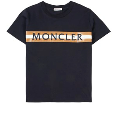 Shop Moncler Navy Logo T-shirt