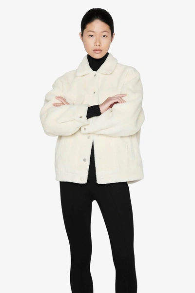 Shop Anine Bing Rory Jacket In Cream