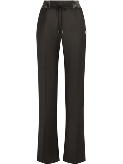 Dolce & Gabbana Straight-leg Twill Trousers In Schwarz