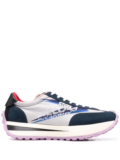 Shop Stella Mccartney Logo-print Low-top Sneakers In Blau