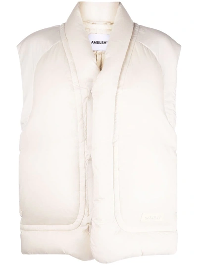 Shop Ambush Padded Down Gilet In Nude