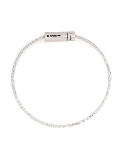 Shop Le Gramme Le 7g Brushed Cable Bracelet In Silber