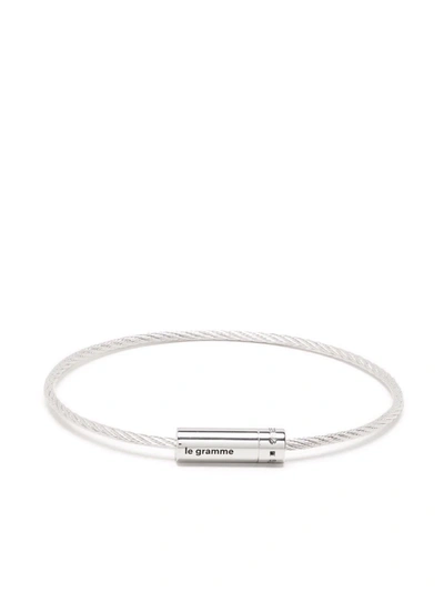 Shop Le Gramme Le 7g Polished Cable Bracelet In Silber