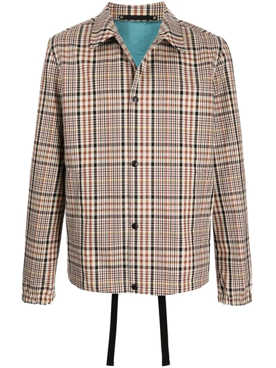 Shop Paul Smith Checked Cotton Shirt Jacket In Nude