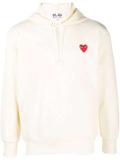 Shop Comme Des Garçons Play Front Logo Hoodie In Nude