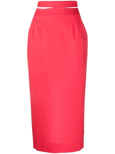 Shop Jacquemus Valerie Waist-strap Skirt In Rot
