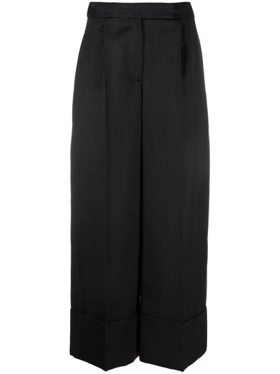 Shop Simone Rocha Cropped Wide-leg Trousers In Grau