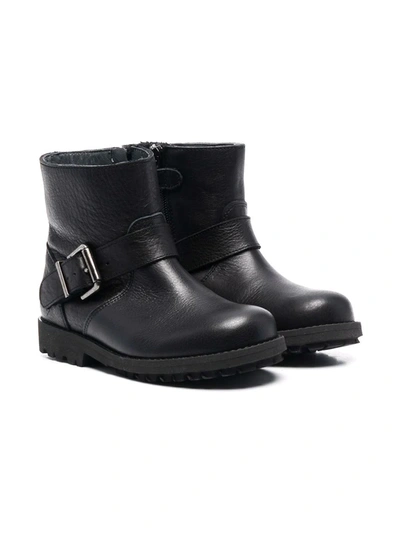 Shop Bonpoint Buckle Detail Ankle Boots In Black