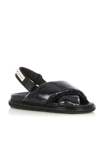 Shop Marni Women's Fussbett Padded Nylon Sandals In Black
