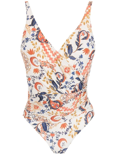 Shop Lygia & Nanny Maisa Floral-print Swimsuit In Nude