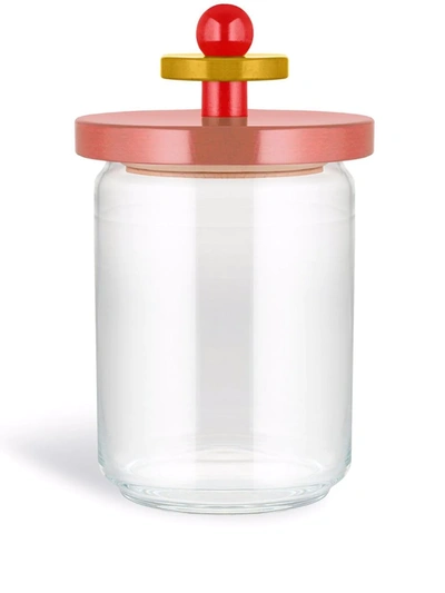 Shop Alessi 100 Values Collection Glass Jar In Rot