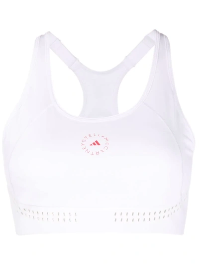 Shop Adidas By Stella Mccartney Logo-print Sports Bra In Schwarz