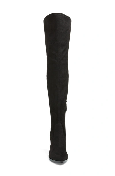 Shop Marc Fisher Ltd Arletta Over The Knee Boot In Black Stretch Faux Suede