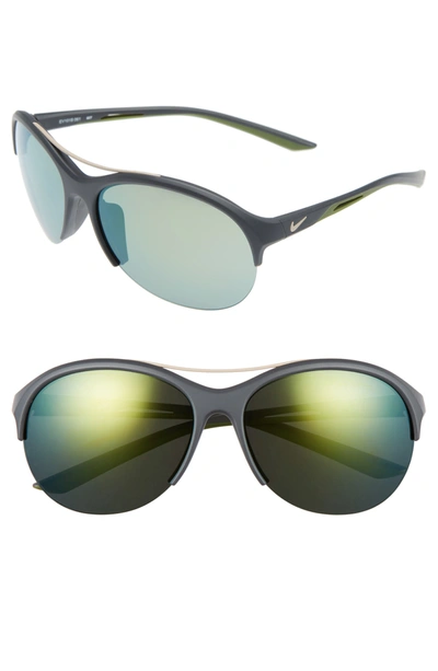 Shop Nike Flex Momentum 66mm Sunglasses In Matte Anthracite