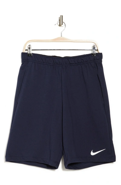 Shop Nike Dri-fit Fleece Shorts In Obsidn/white