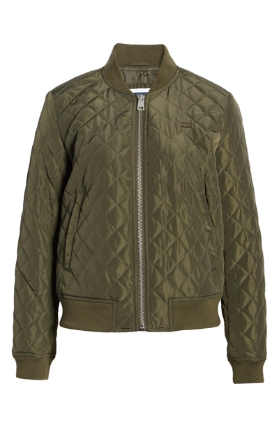 Shop Levi's Quilted Bomber Jacket In Army Green